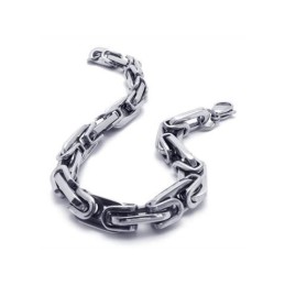Heren Jongens Zilveren Pure Titanium Link Bedelarmband