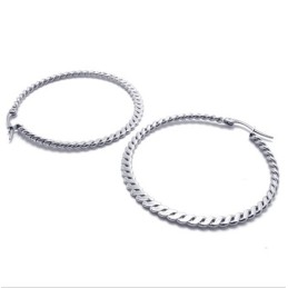 Ring Vlecht Titanium Oorbellen