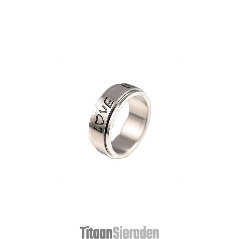 Liefdesrotatie Titanium Ring Liefdesrotatie Titanium Ring