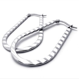U-Drop Titanium Oorbellen
