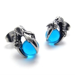 Klauwblauwe Edelsteen Titanium Oorbellen