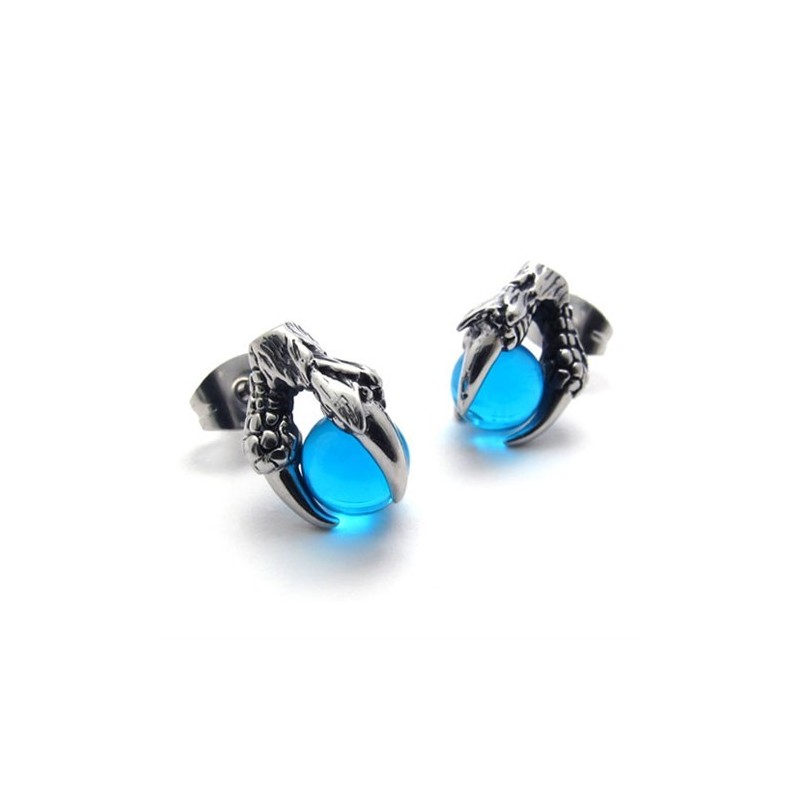 Klauwblauwe Edelsteen Titanium Oorbellen Klauwblauwe Edelsteen Titanium Oorbellen