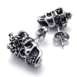 Kroonschedel Titanium Oorbellen