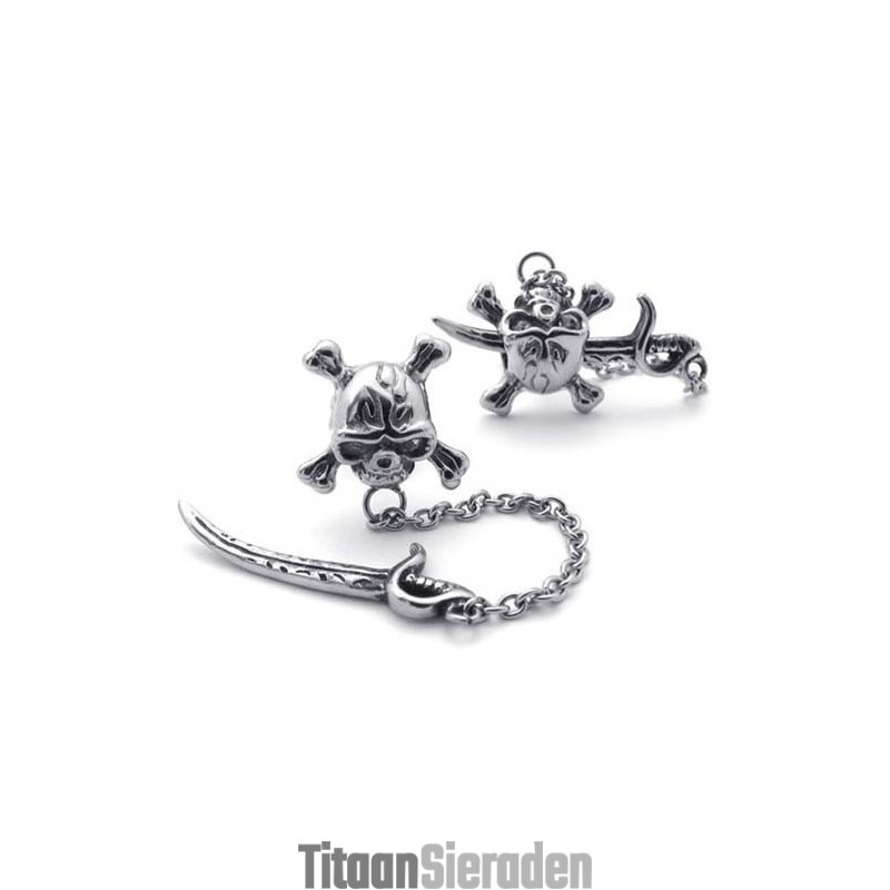 Zwaard Titanium Oorbellen Zwaard Titanium Oorbellen