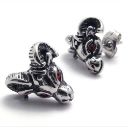 Rode Diamanten Schapen Titanium Oorbellen
