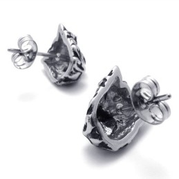 Leeuwenkop Titanium Oorbellen