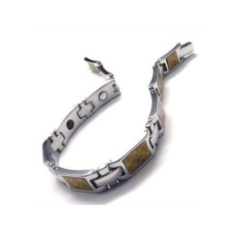 Magnetische Armband Van Puur Titanium, Goud En Zilver Voor Heren