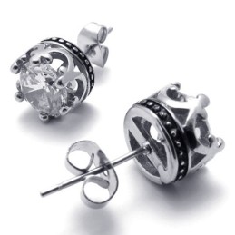 Diamanten Titanium Oorbellen