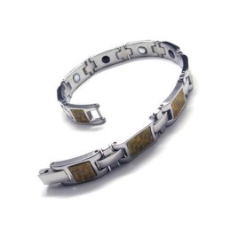 Magnetische Armband Van Puur Titanium, Goud En Zilver Voor Heren