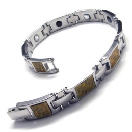 Magnetische Armband Van Puur Titanium, Goud En Zilver Voor Heren