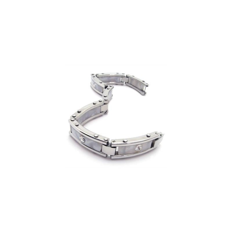Heren Witte Zilveren Armband Van Puur Titanium, Rubberen Armband Heren Witte Zilveren Armband Van Puur Titanium, Rubberen Armband