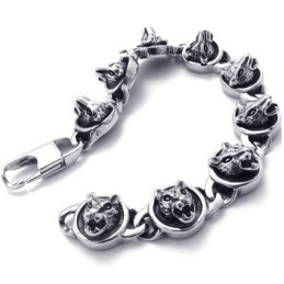 8,3 Inch Katten Titanium Armband