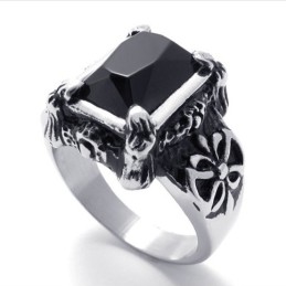 Zwarte Edelsteen Titanium Ring