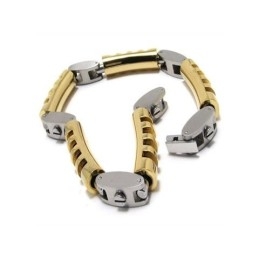 Heren Jongens Gouden Zilveren Bedel Pure Titanium Armband