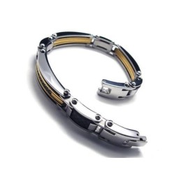Heren Gouden Zilveren Puur Titanium Bedelarmband Nieuw