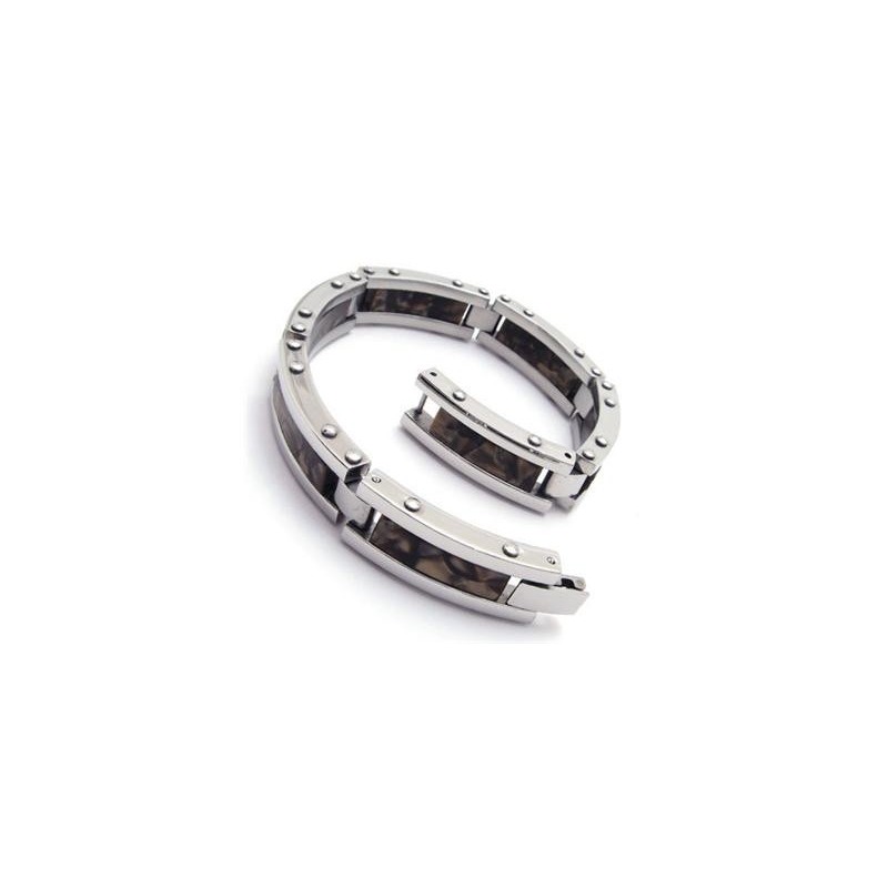 Heren Zwarte Puur Titanium Rubberen Bedelarmband Heren Zwarte Puur Titanium Rubberen Bedelarmband