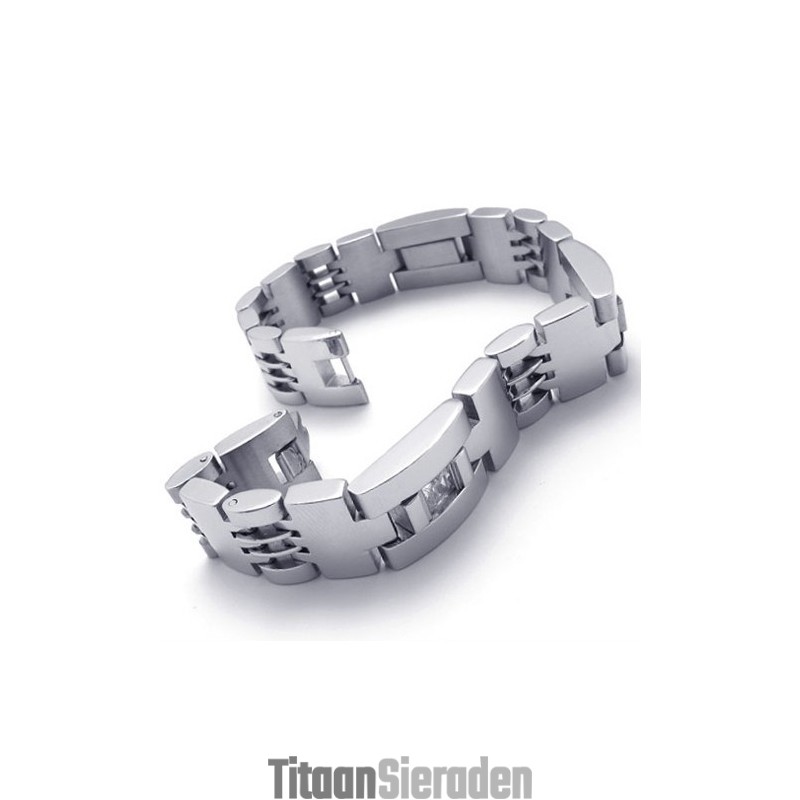 8,5 Inch Diamanten Titanium Armband 8,5 Inch Diamanten Titanium Armband