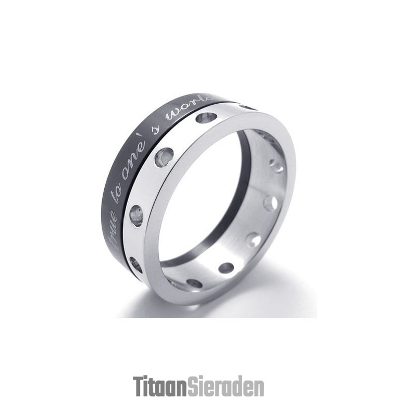 Halve Zwarte Titanium Ring Halve Zwarte Titanium Ring