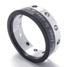 Halve Zwarte Titanium Ring
