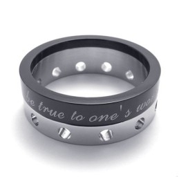 Halve Zwarte Titanium Ring
