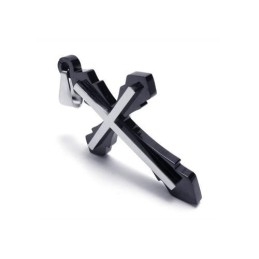 Heren Zwarte Hanger Met Kruis Van Puur Titanium (Nieuw)