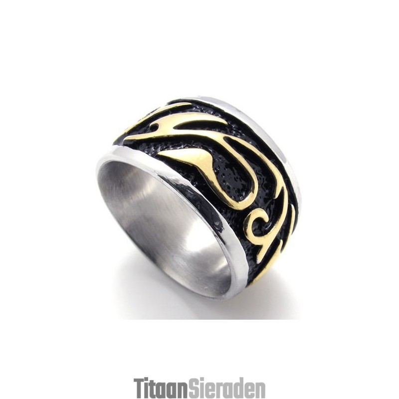 Gouden Vintage Titanium Ring