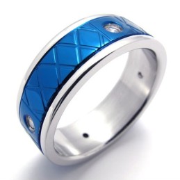 Blauwe Titanium Ring