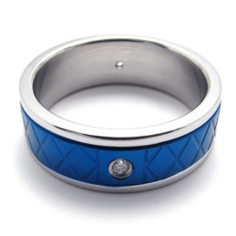 Blauwe Titanium Ring