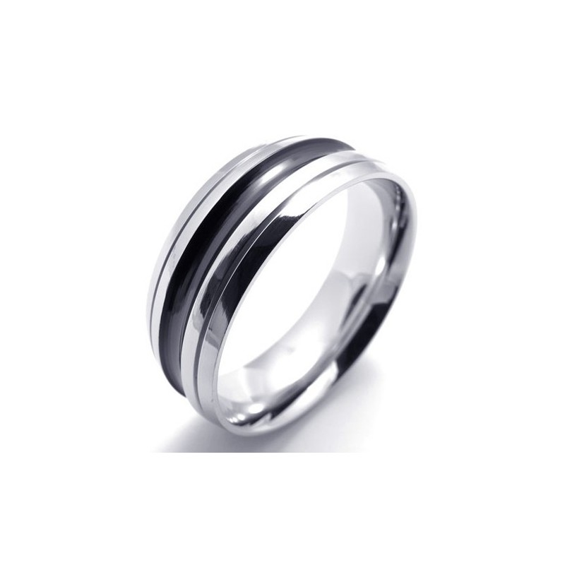 Zwarte Accent Titanium Ring Zwarte Accent Titanium Ring