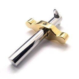 Gouden En Zilveren Hanger Met Kruis Van Puur Titanium