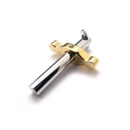 Gouden En Zilveren Hanger Met Kruis Van Puur Titanium