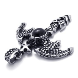 Titanium Vleermuishanger Met Zwarte Zirkoon