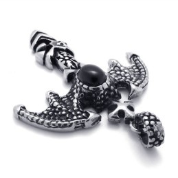 Titanium Vleermuishanger Met Zwarte Zirkoon