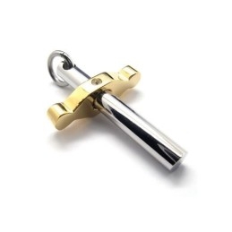 Gouden En Zilveren Hanger Met Kruis Van Puur Titanium