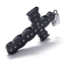 Zwarte Hanger Van Puur Titanium Met Kruisketting Voor Heren