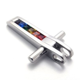 Titanium Hanger Met Kleurrijke Zirkonen