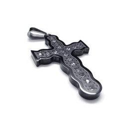 Zwarte Hanger Van Puur Titanium Met Kruisketting Voor Heren