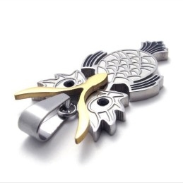 Titanium Zilveren En Gouden Uil Hanger