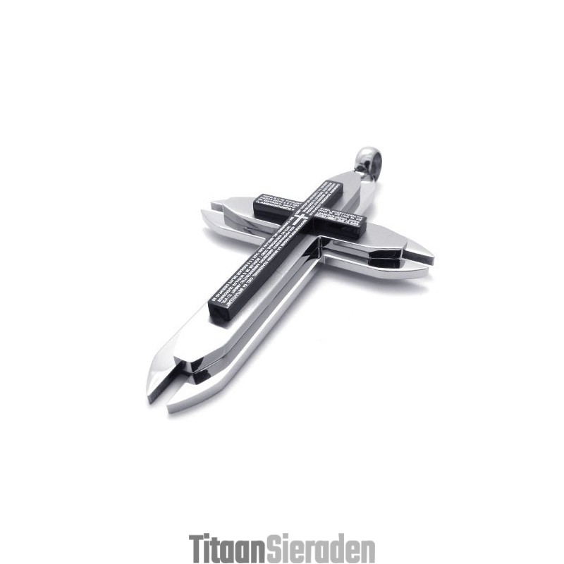Drie Lagen Titanium Kruis Hanger Drie Lagen Titanium Kruis Hanger