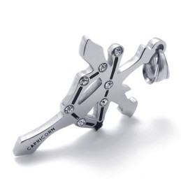 Steenbok Titanium Strass Hanger