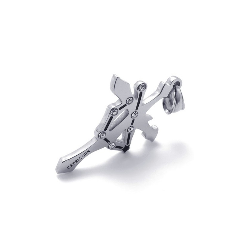 Steenbok Titanium Strass Hanger