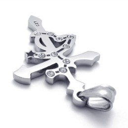 Leo Titanium Hanger Met Strass