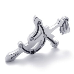 Maagd Titanium Strass Hanger