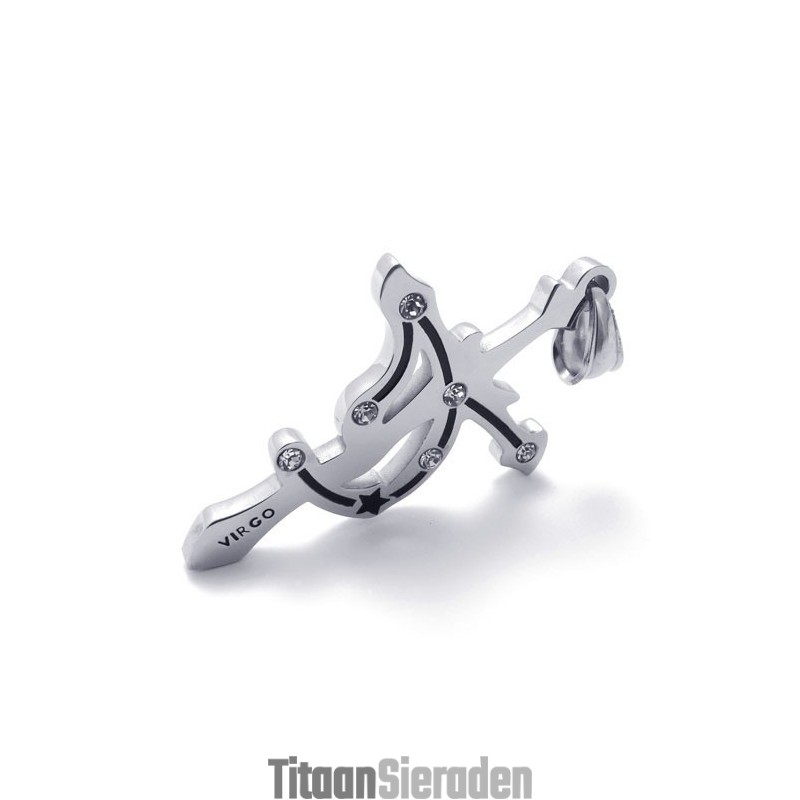 Maagd Titanium Strass Hanger Maagd Titanium Strass Hanger
