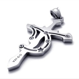 Maagd Titanium Strass Hanger