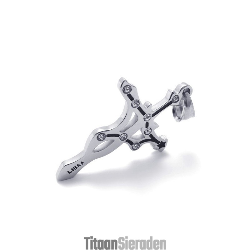 Titanium Weegschaal Hanger Met Strass Titanium Weegschaal Hanger Met Strass