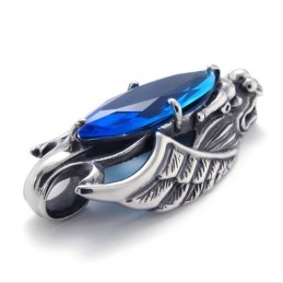 Drakenkop Titanium Hanger Met Blauwe Zirkoon