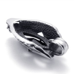 Titanium Drakenkop Hanger Met Zwarte Zirkoon