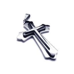 Heren Zwart Zilver Puur Titanium Kruis Ketting Hanger