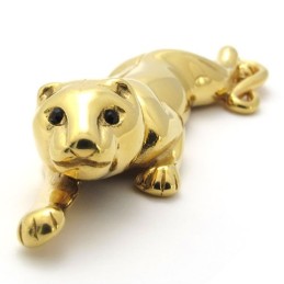 Titanium Gouden Leeuwenhanger Met Zirkonen